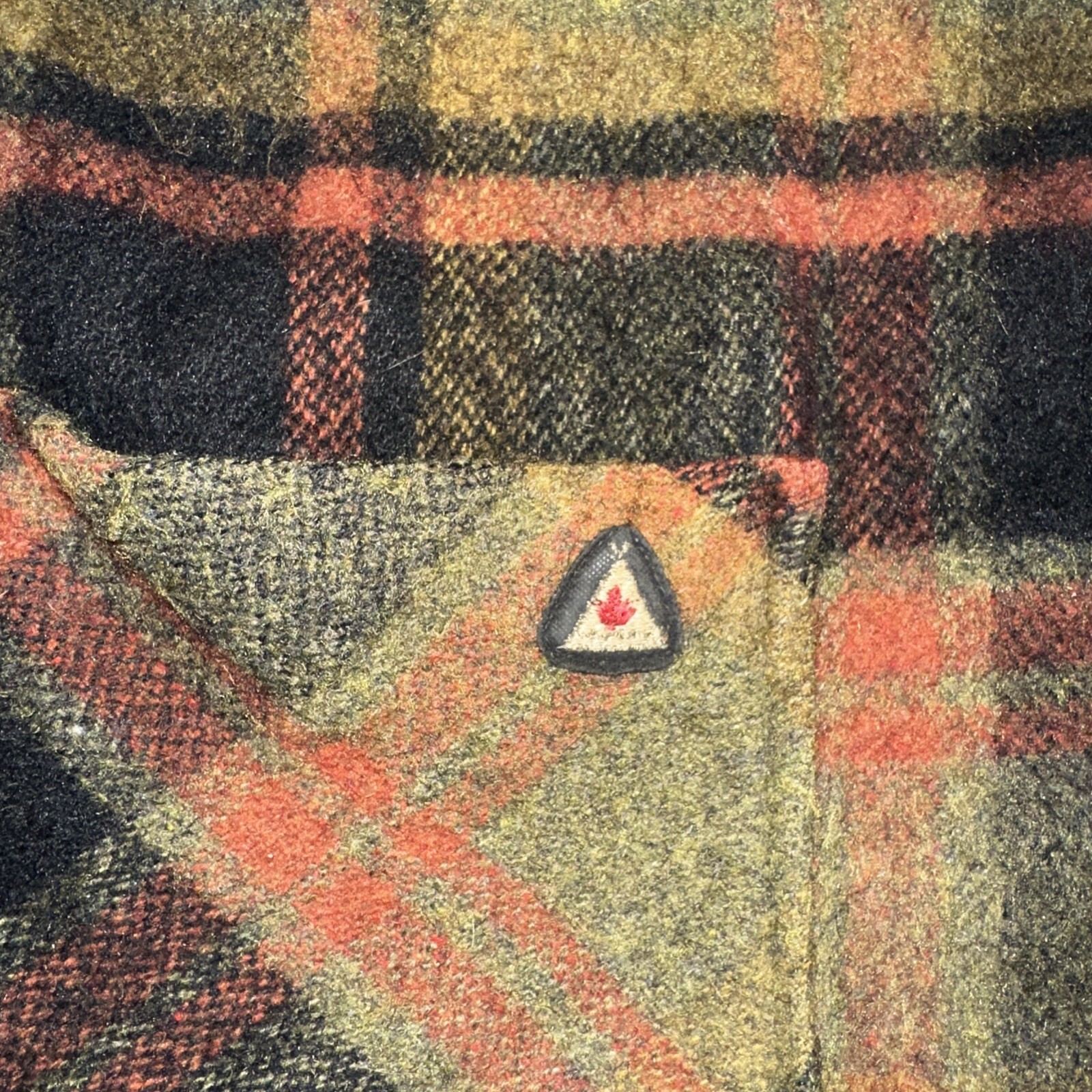Vintage Wool Mohair Nylon Plaid Canadian Camper Coat Bell Shirt Men’s 54” Chest