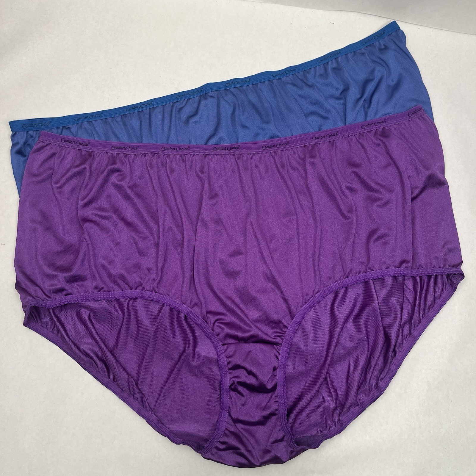 Comfort Choice Plus Size Blue and Purple Nylon Panties Size 15