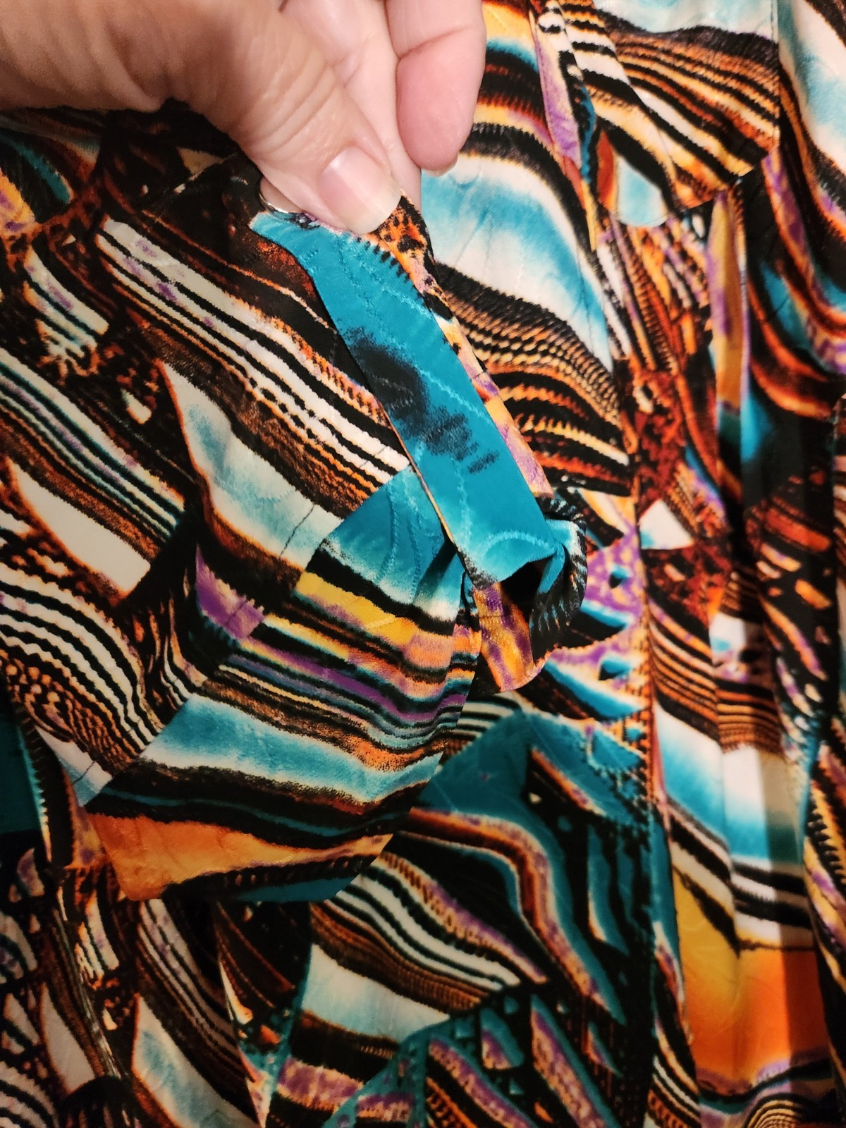 Cocomo Vtg Womens Swirl Abstract Top Sz 2X Groovy Boho Hippie Beautiful Colors