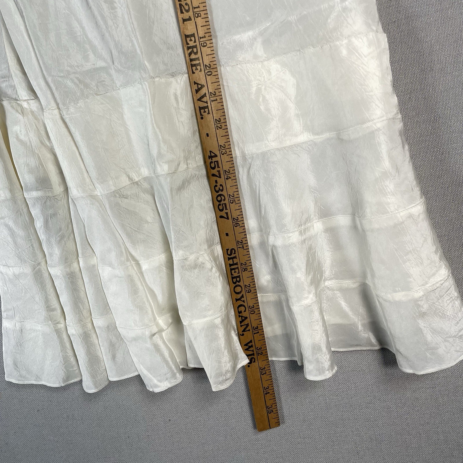 VINTAGE 40s Tiered Petticoat Womens Size Small XS Rayon White