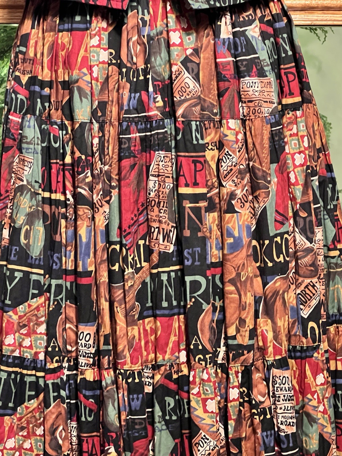 RARE Vtg Out to Pasture Cowgirl Outfit Western Rodeo Prairie Skirt Vest Set MED