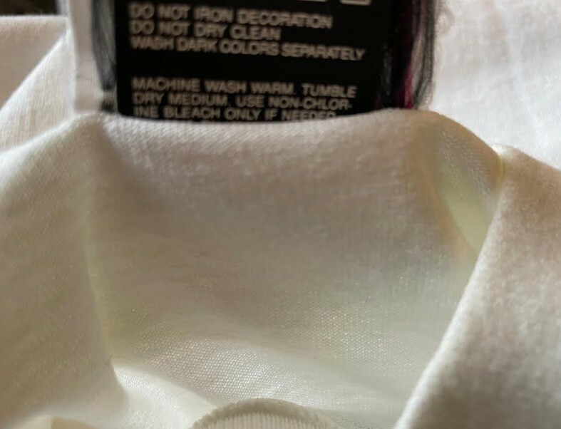 LEARSI Vintage VGUC Women’s L White Single-Stitch Tee w/Tennis Balls/Rhinestones