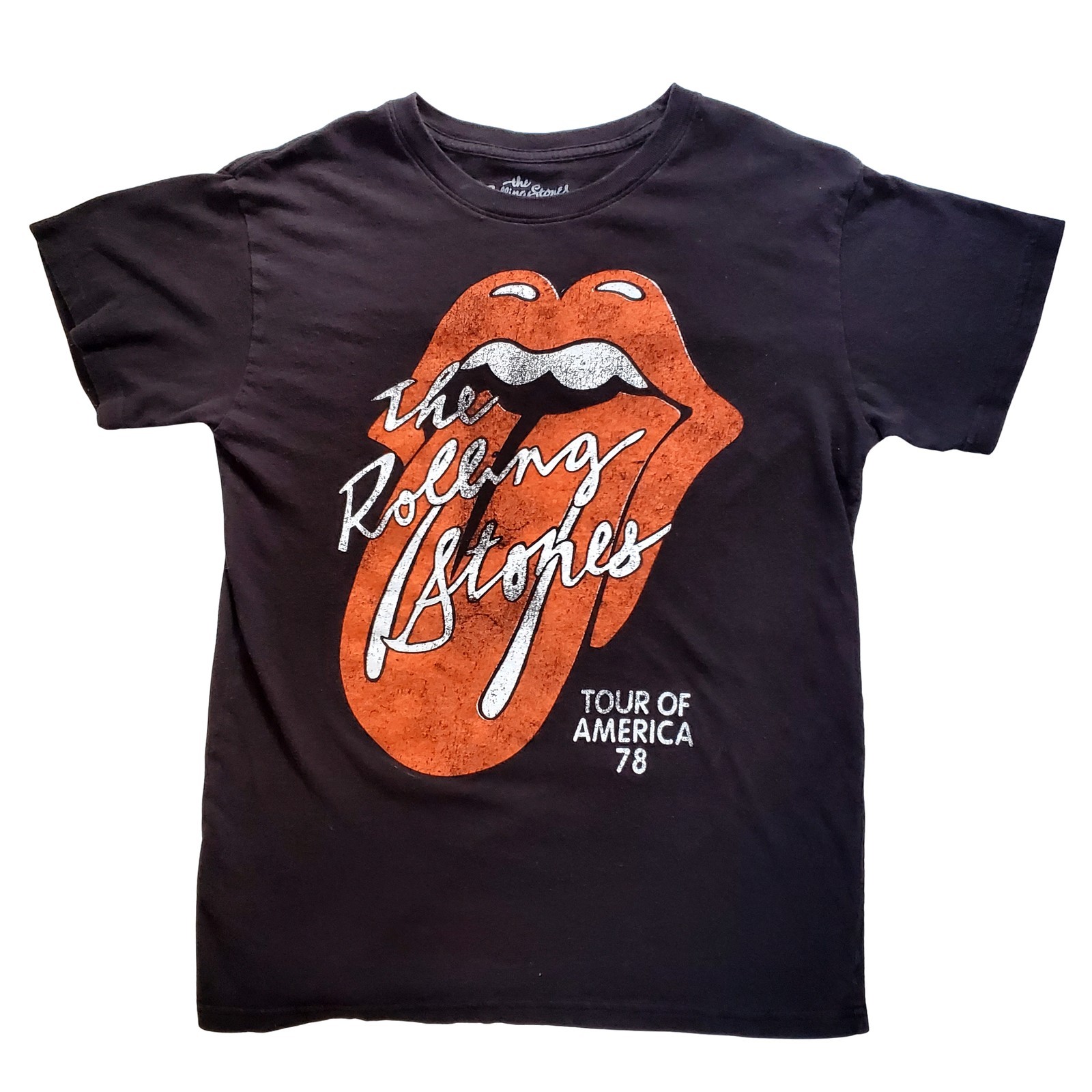Rolling Stones 1978 Tour America Lips Tshirt Womens S Black Vintage Rock Band