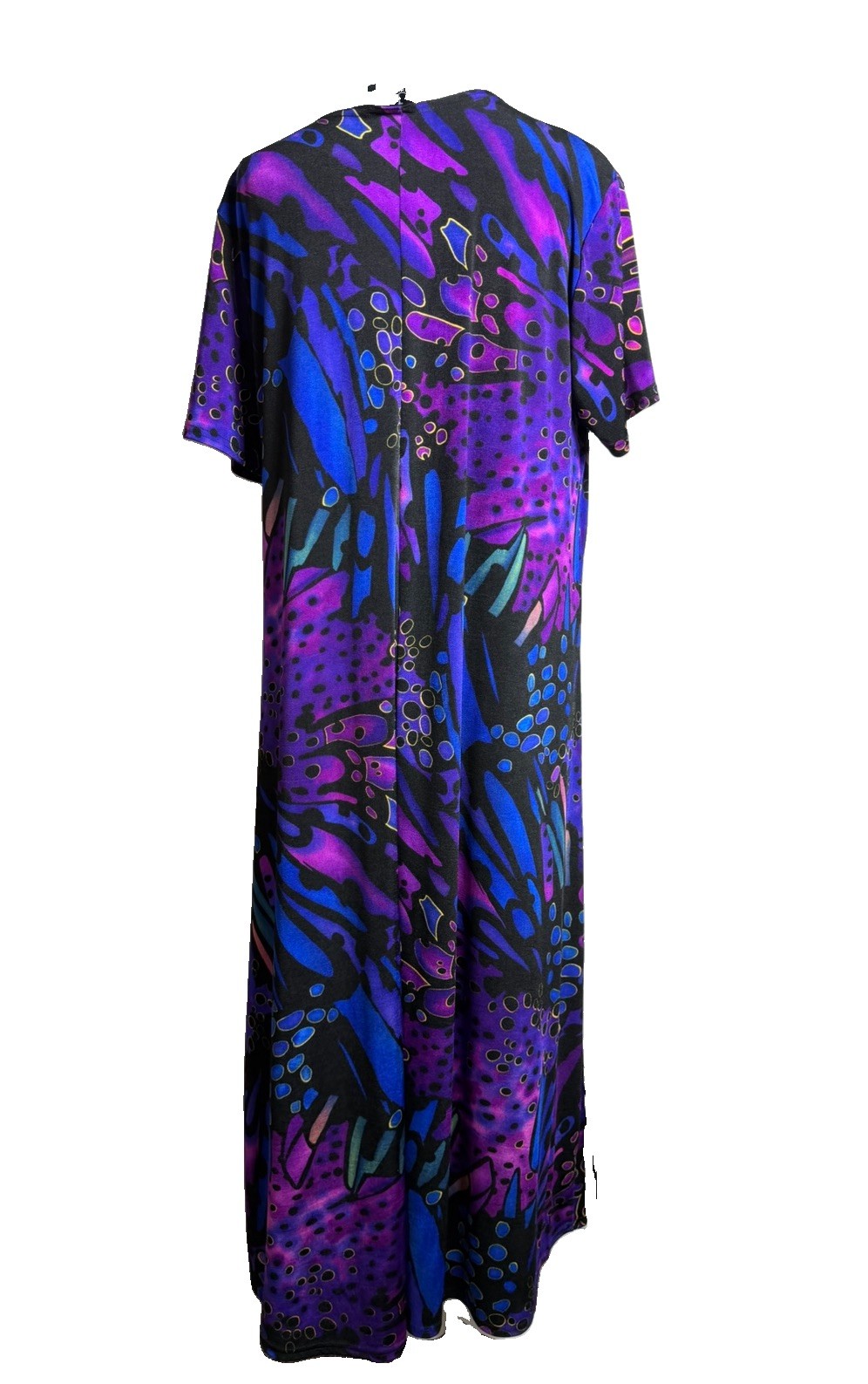 Vintage 90’s Jostar XL Vibrant Abstract Butterfly Slinky Maxi Dress Travel