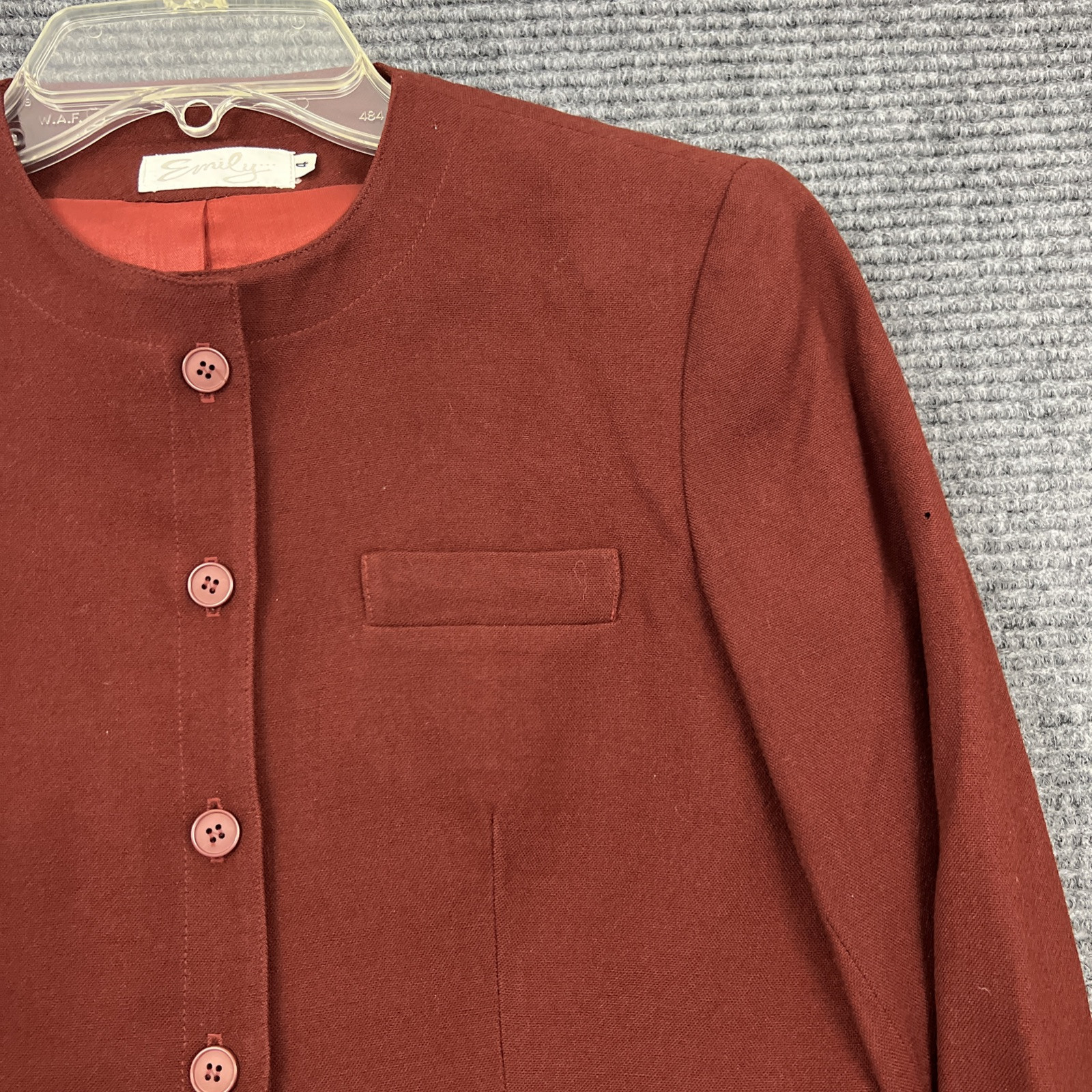 Vintage Emily Brand Womens Burgendy Blazer Size 4
