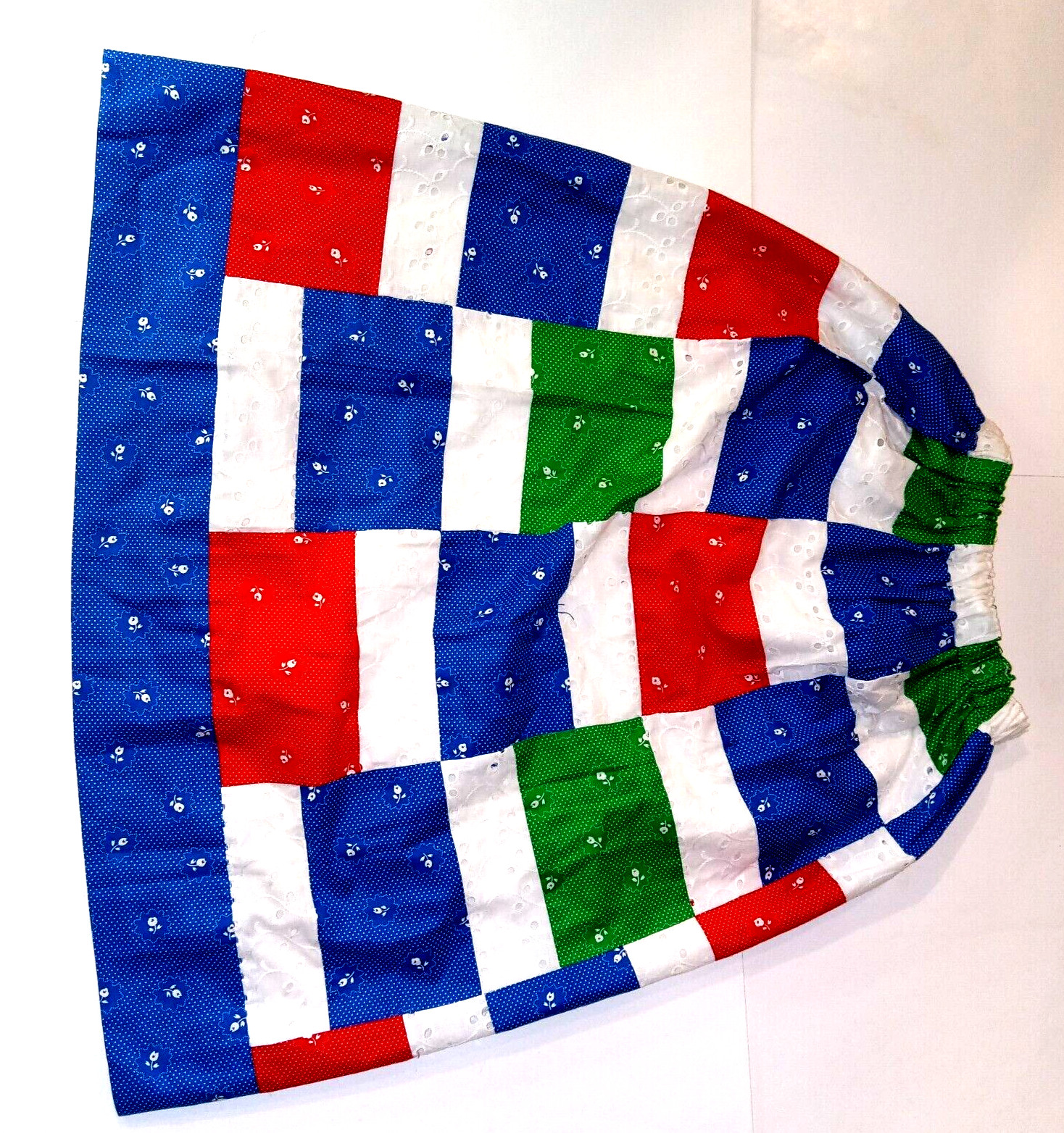 VINTAGE 1970s MR. HANK LINED PATCHWORK MULTICOLOR HIPPIE BOHO SKIRT-SIZE ZS-S