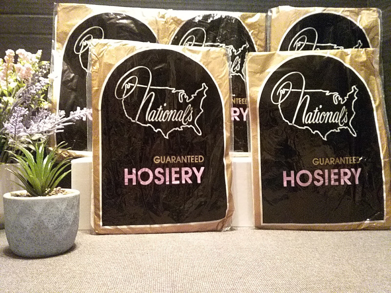 Vtg 1970’s Nationals Hosiery Pantyhose (Size B) Lot Of 4 Pairs Assorted Colors