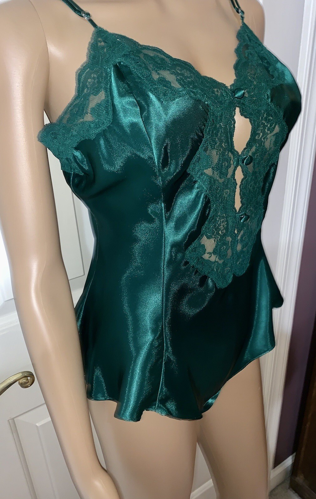 Vintage VICTORIA’S SECRET Second Skin SATIN BODYSUIT Bra PANTY LINGERIE sissy