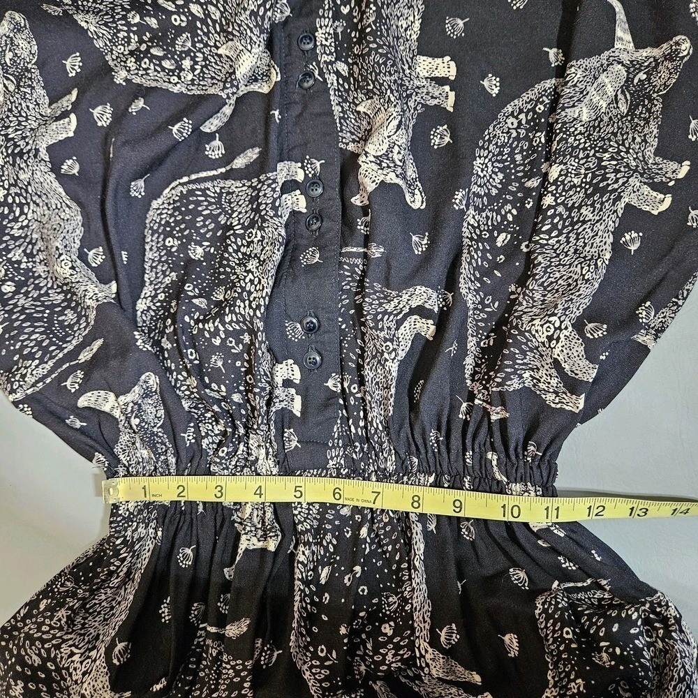Vintage PJ Walsh New York Animal Print Maxi Shirt Dress ILGWU Black White Small