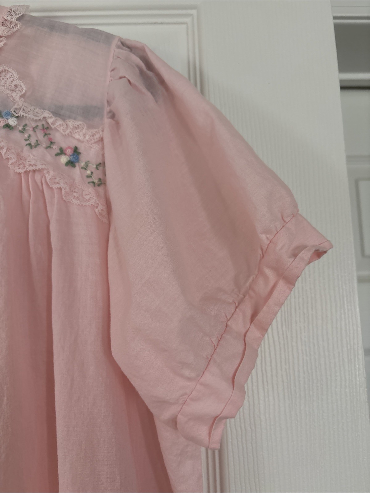 Vintage 100% Cotton Light Pink Charmode House Dress Sz L