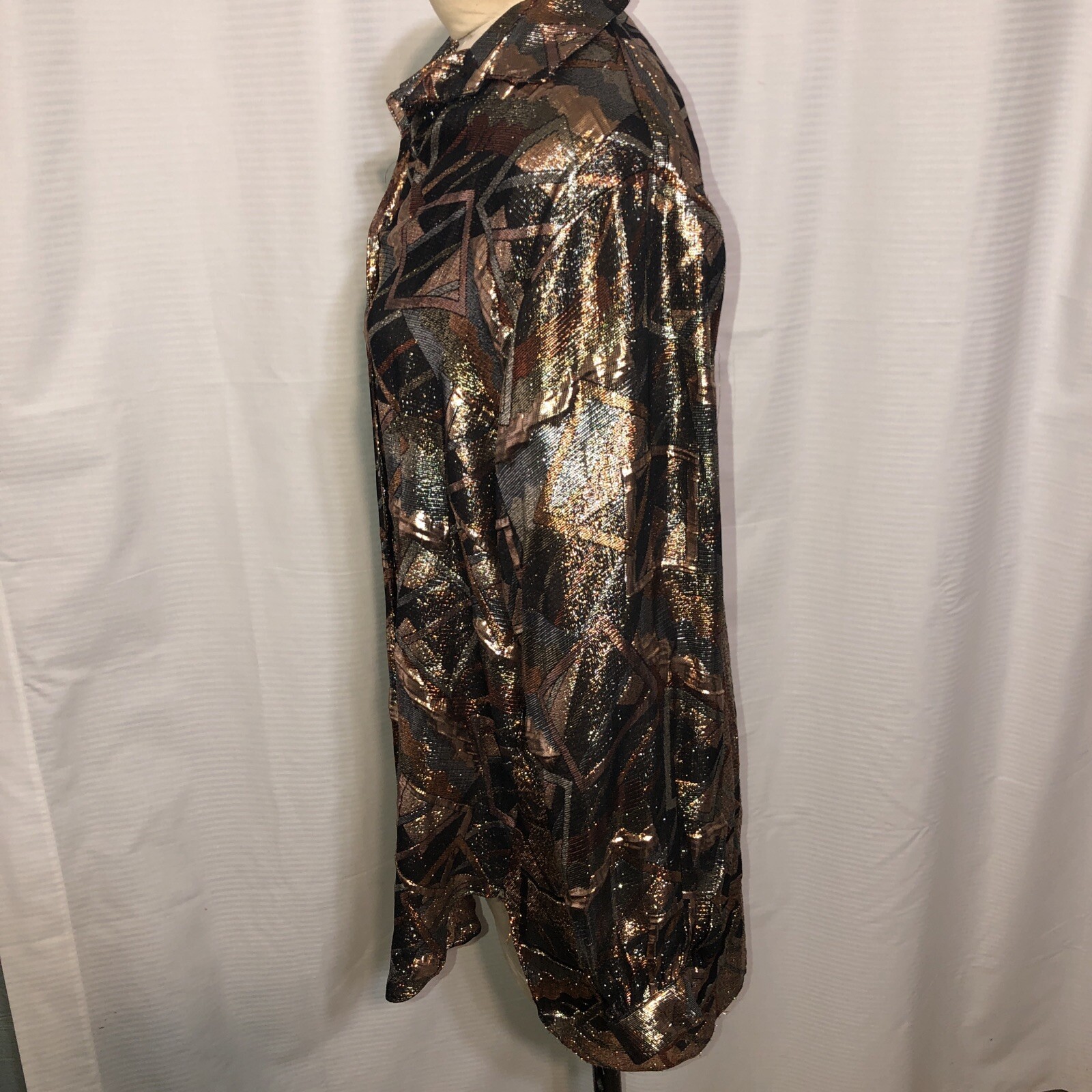Vintage 80s L Rothschild San Francisco Gold & Black Velvet Brocade Jacket Size M