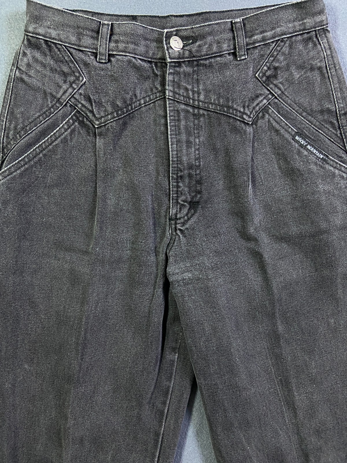 Rocky Mountain Jeans Bare Back Front Buckle High Rise 31/11 x 35 80s 90s VTG EUC