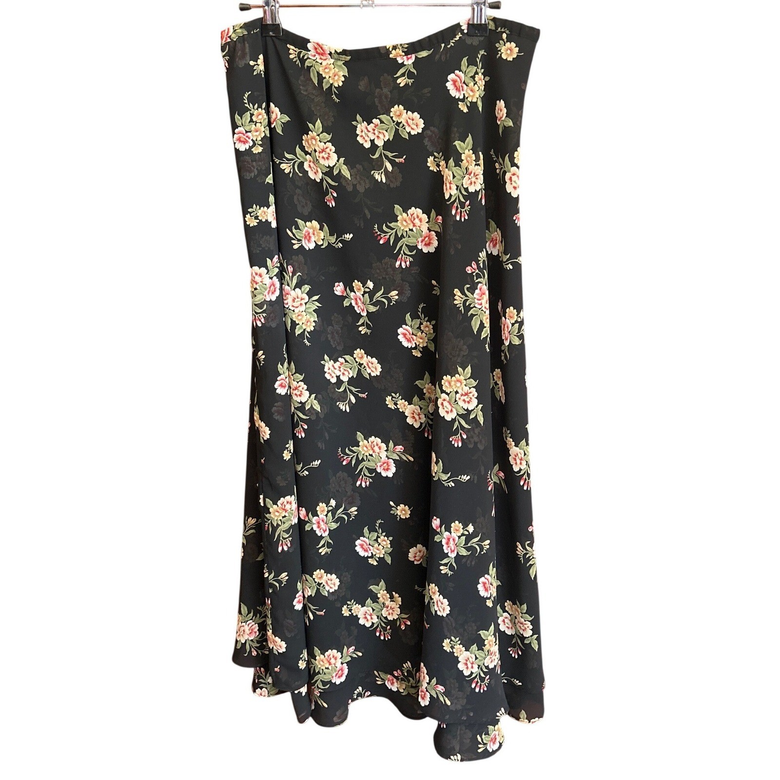 90s Compagnie Internationale Express Maxi Skirt Whimsigoth Grunge Floral Print
