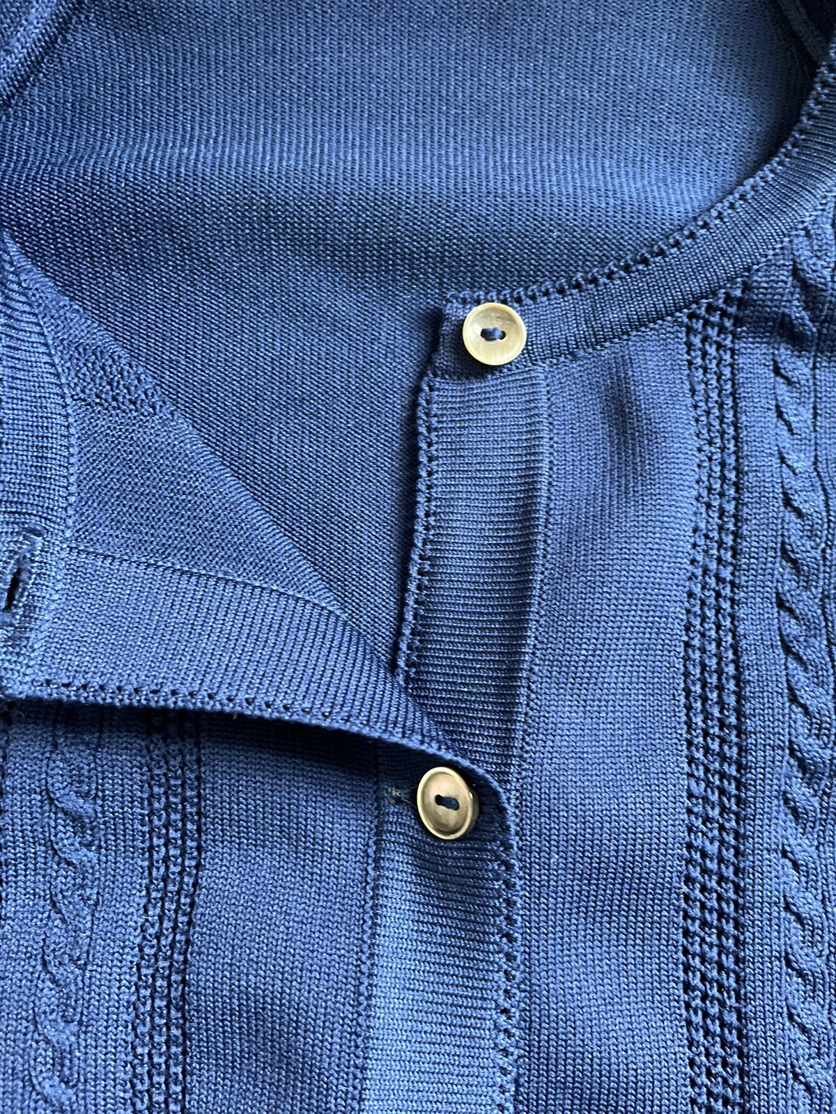 Silan Trevira 2000 Italy 1960s Retro Blue Cardigan Sweater ~ Pristine ~ L XL
