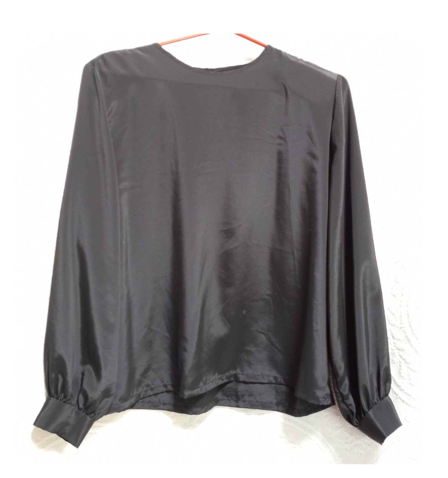 SO Elegant Vintage Judy Bond Silky/Satin look Black-Tie Worthy Blouse Top Sz 12