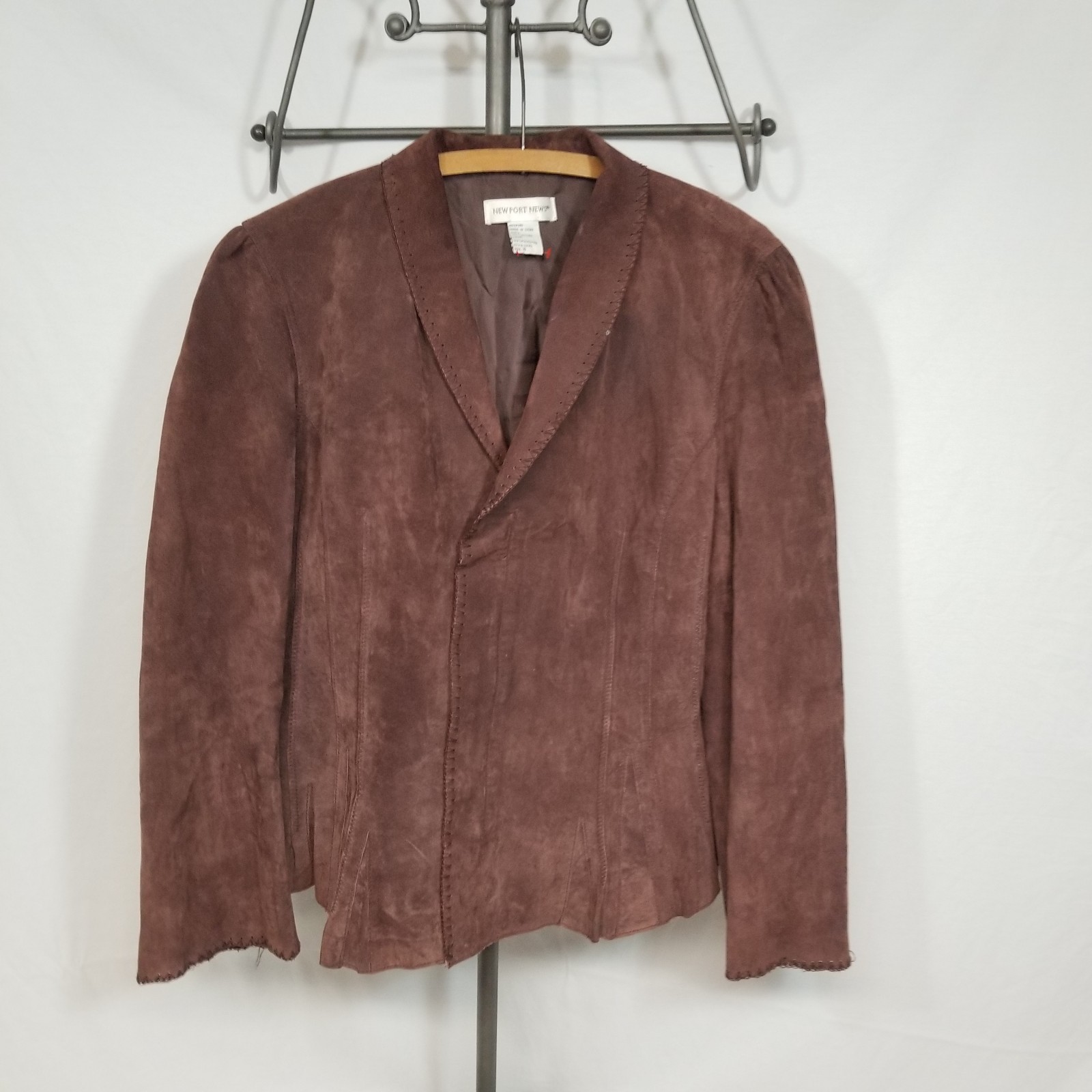 VTG Newport News Chestnut Brown Genuine Suede Womens Sz 16 Stylish Blazer