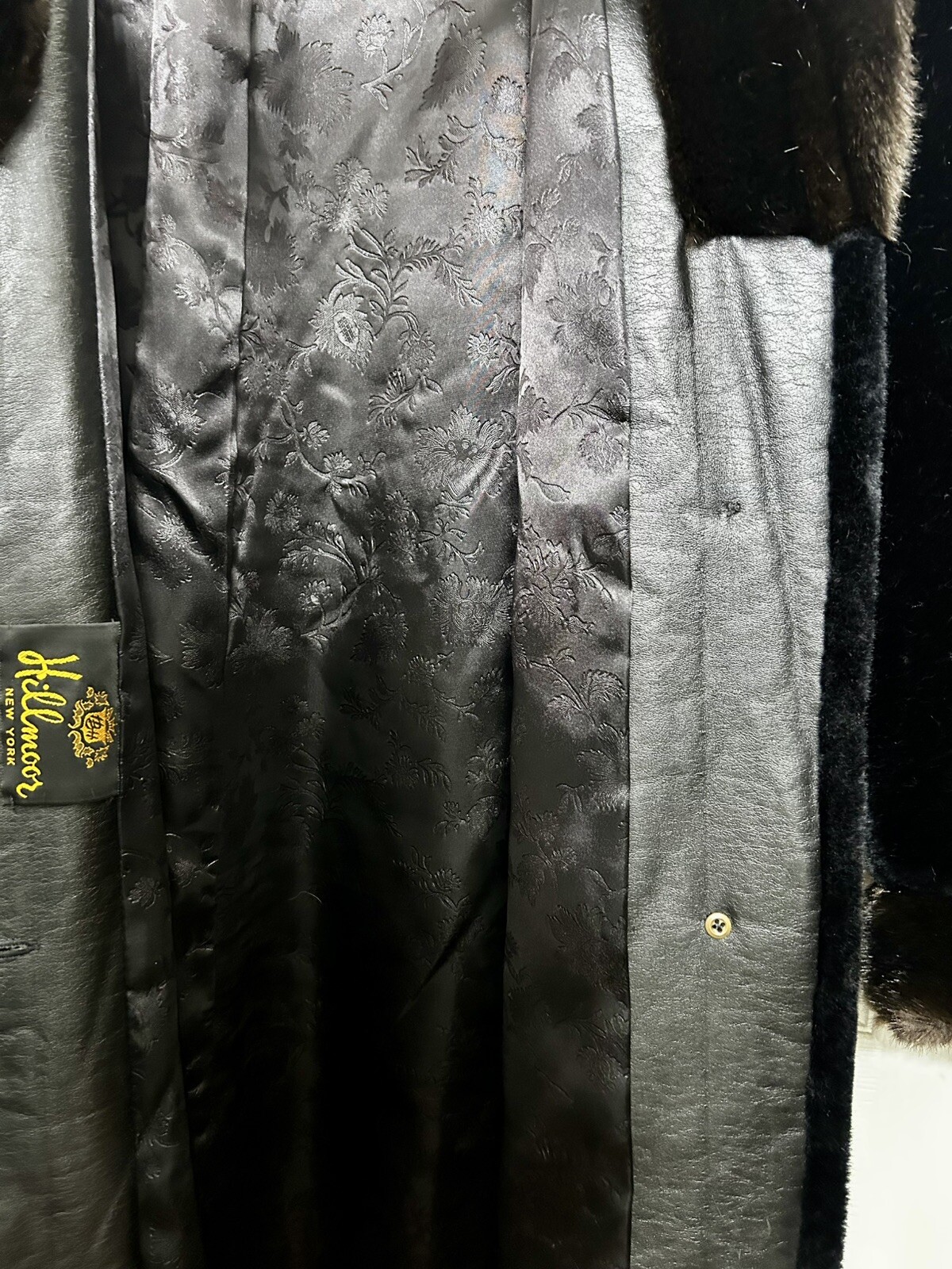 Vintage HILLMOOR-New York Luxury Brown/Black FAUX FUR Jacket COAT~Fits XL/2X