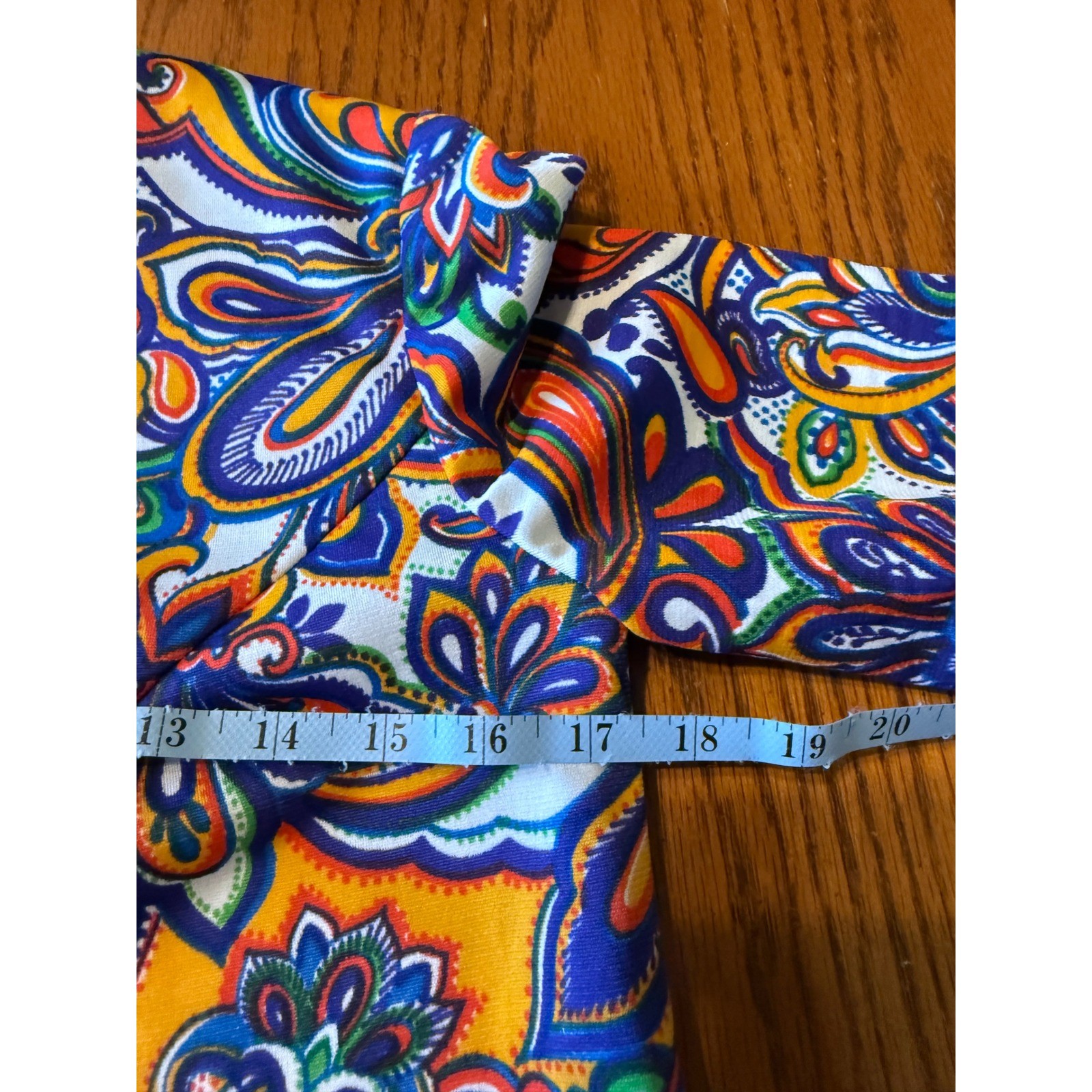 Ja Na of Hawaii Maxi Dress Paisley Print Short Sleeve Vintage Size 6 bright 60s
