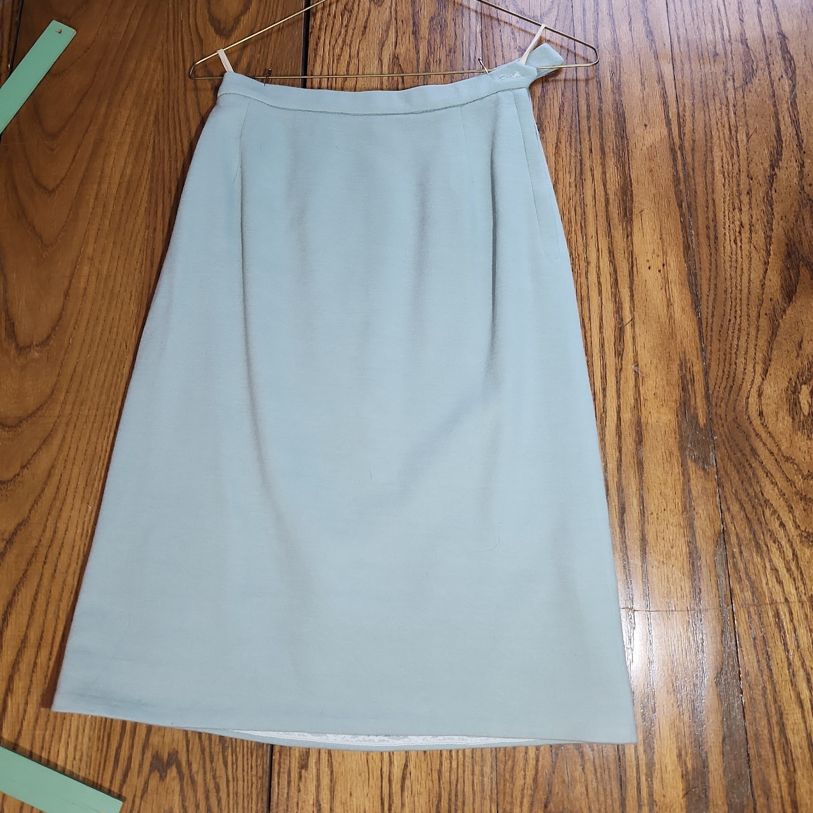 Vintage Two Piece Top Skirt Set Wool Blend Womens PXS Secretary