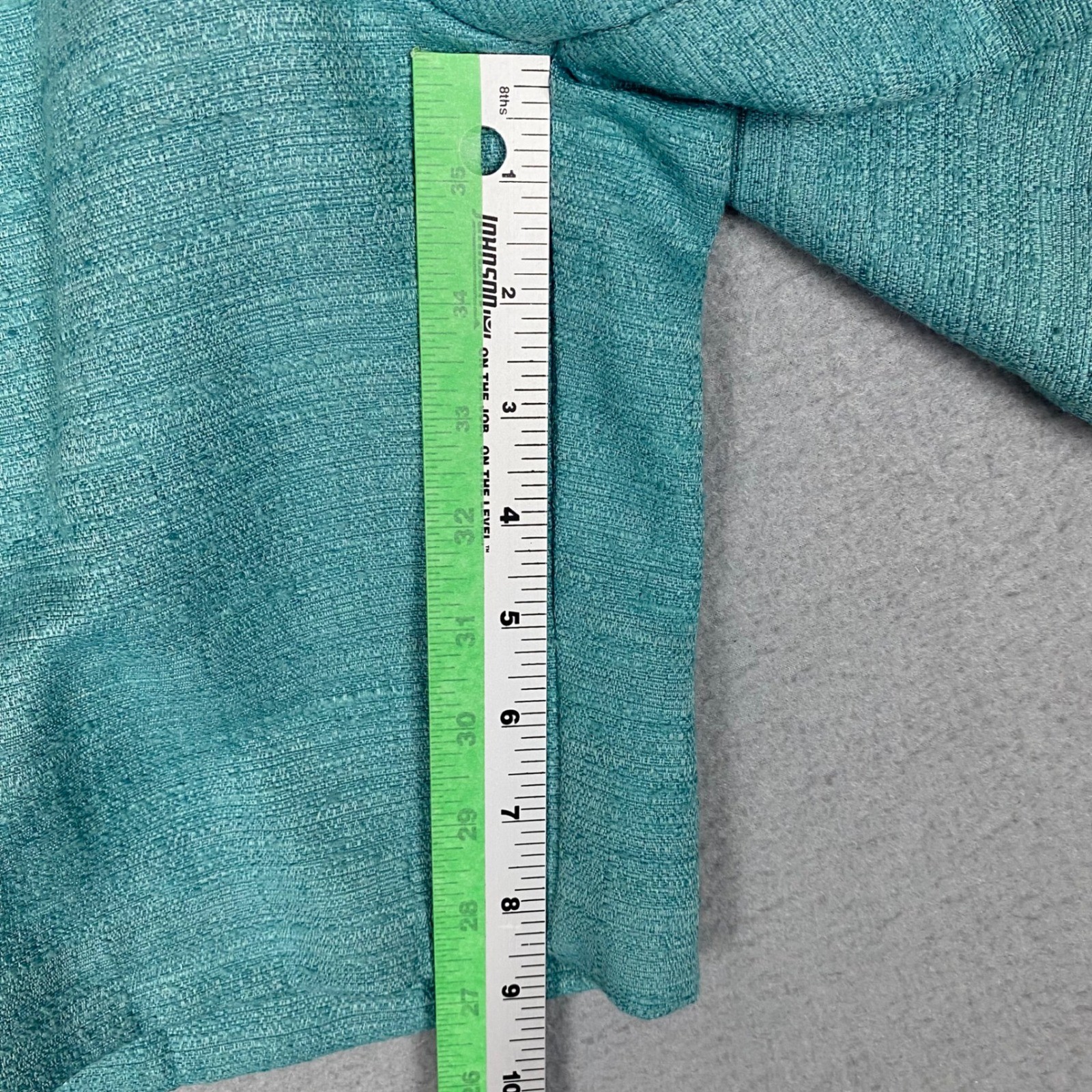 Claude Vintage Pleated High Waisted Cotton Linen Shorts Womens 18 Teal Blue