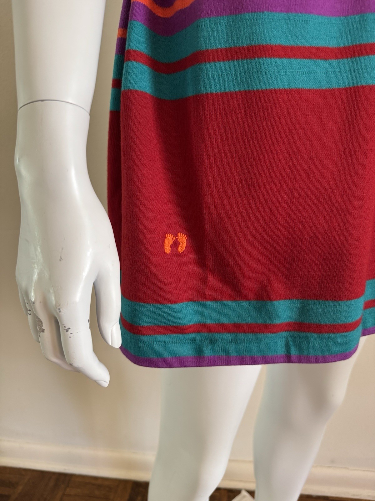 70s Hang Ten Charlies Girls Striped Skirt Tie Waist Mod Surf Swim Skate VTG