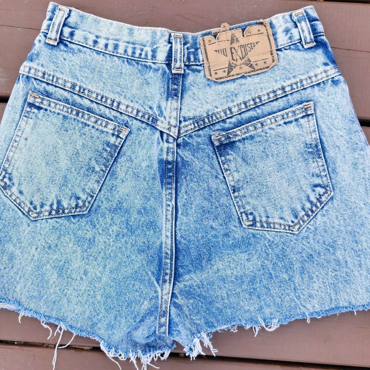 No Excuses Denim Shorts Womens 27 Acid Wash High Rise Cutoff Vintage 80s
