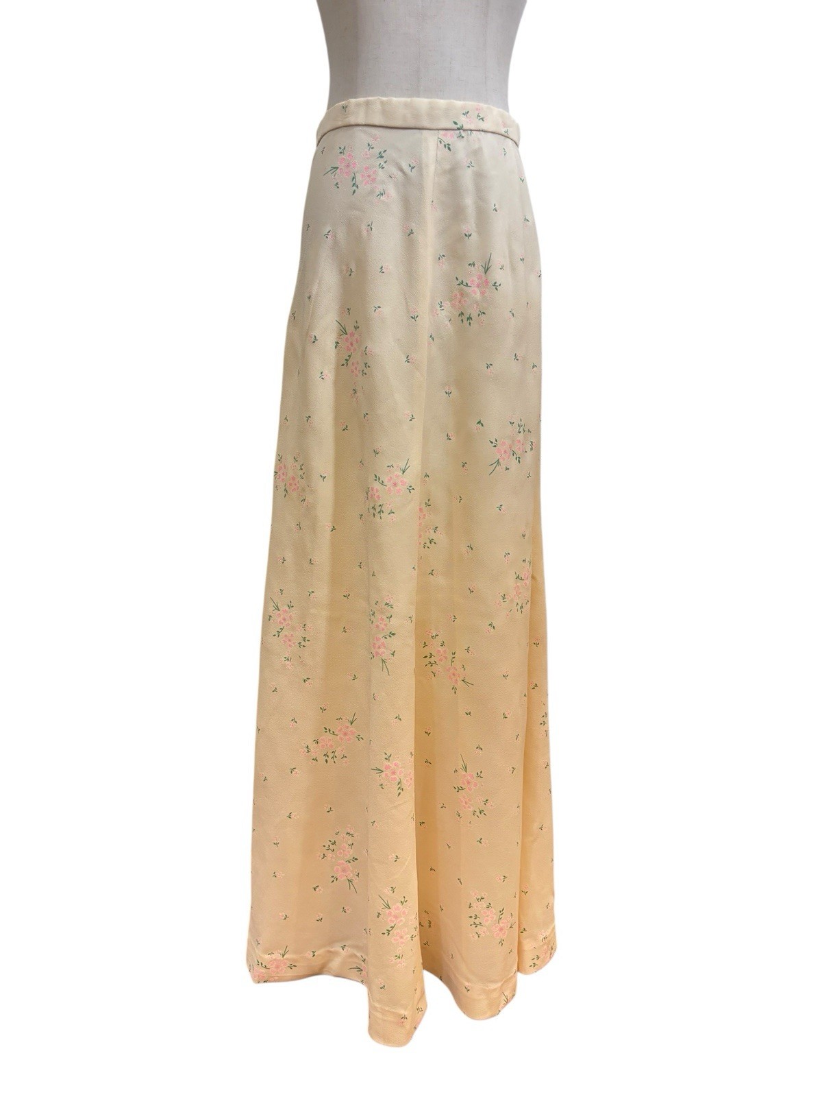 Vtg 70s Maxi Skirt Floral Cottagecore Praire Boho Soft Girl Coquette