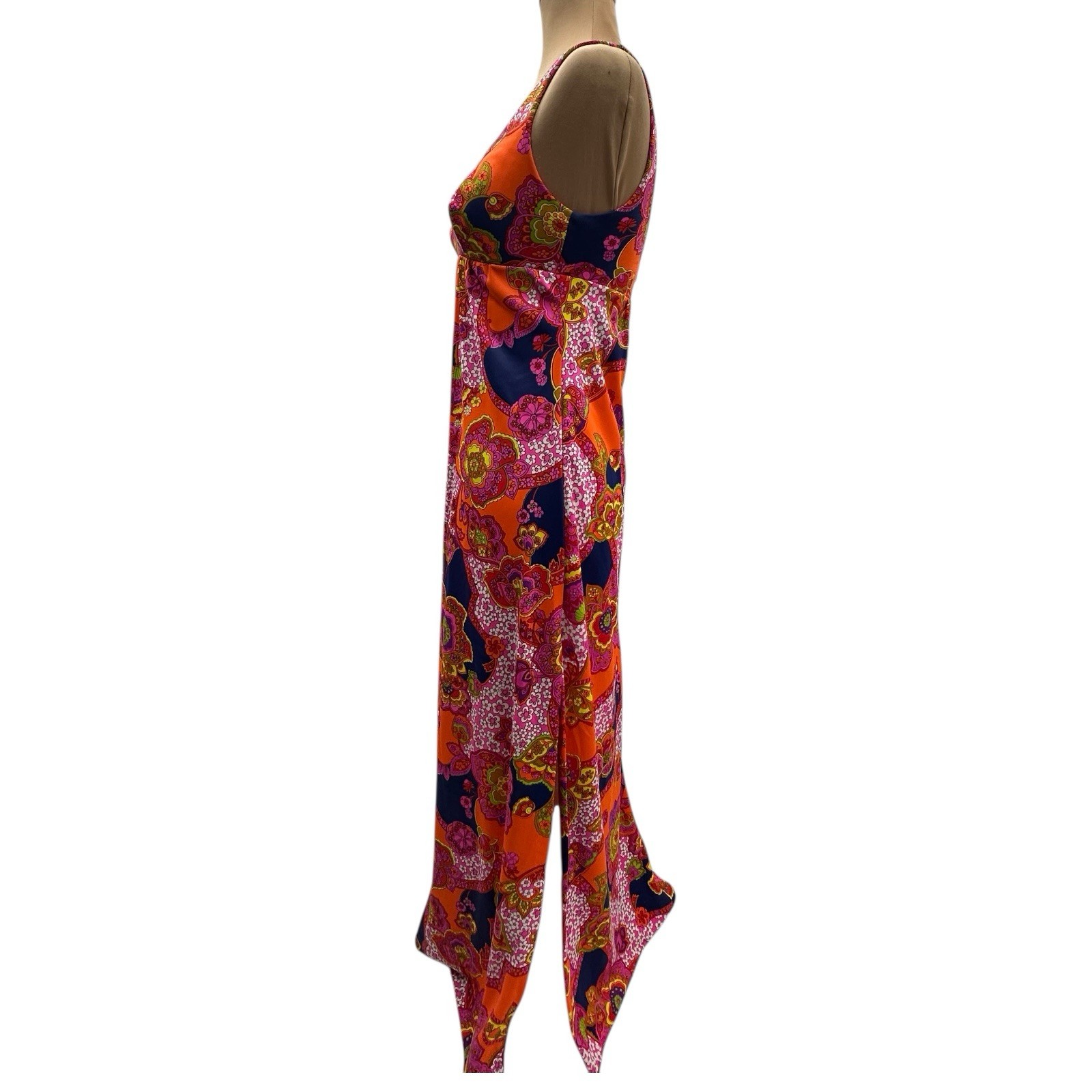 Vintage Catalina 60s Psychedelic Floral Empire Waist Maxi Dress US 4-6 Hong Kong