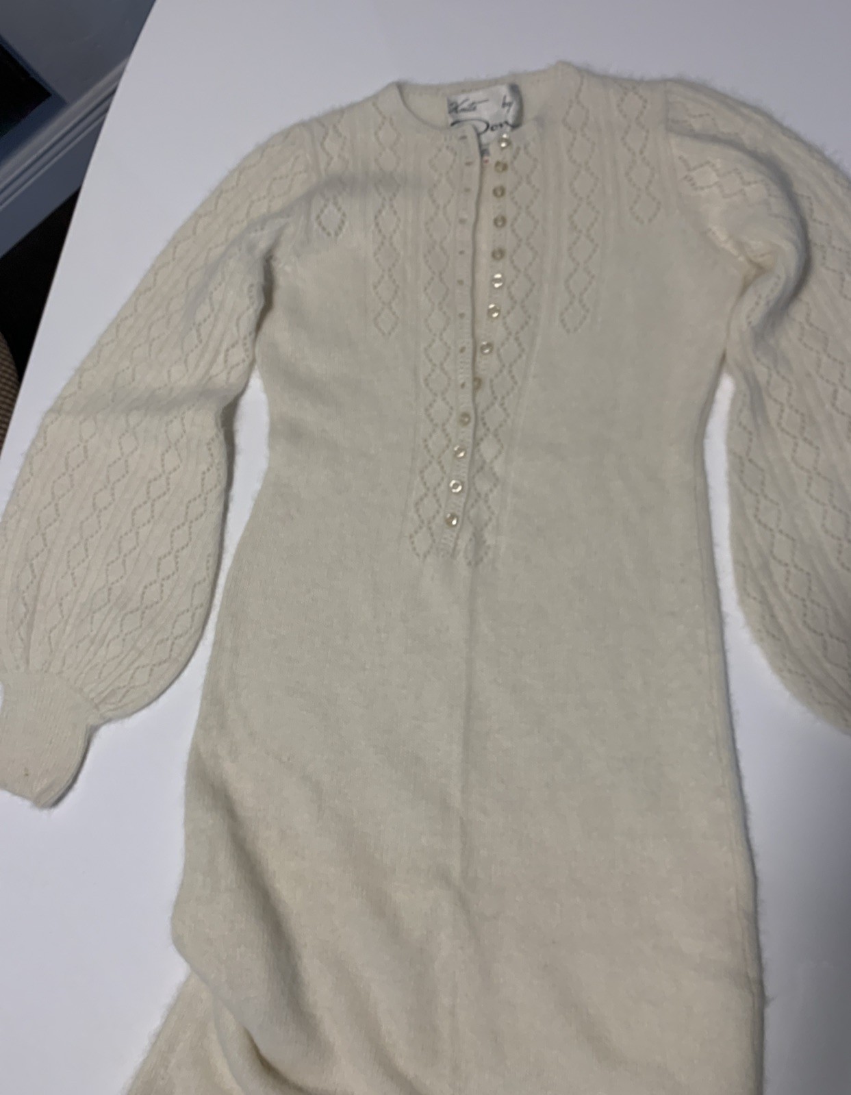 Vtg Knits By Don Rare Long Sleeve Sweater Dress Sz Small