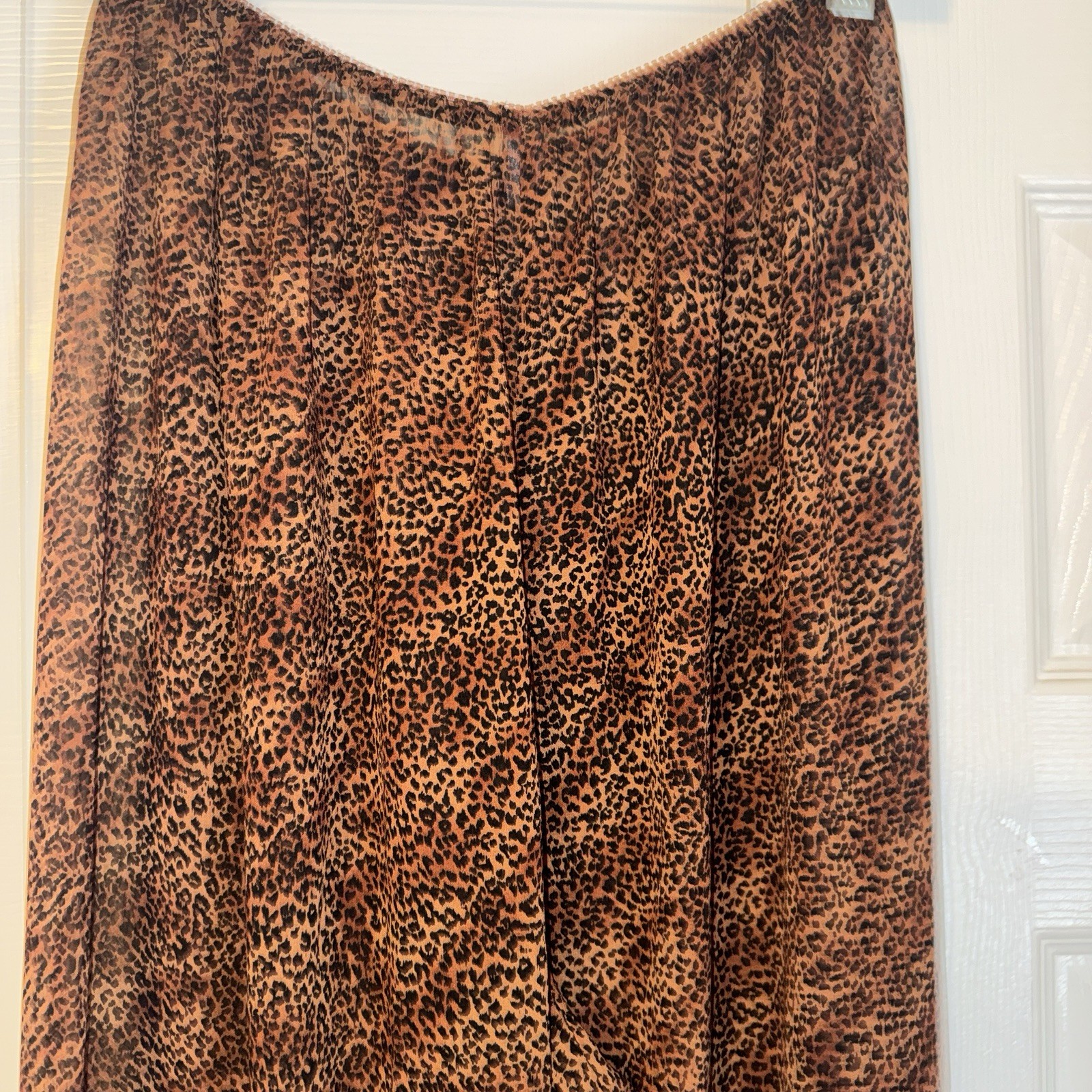 Animal Print Slip Pants Sheer Sleep Lounge Vintage Fairy Coquette Whimsical Med