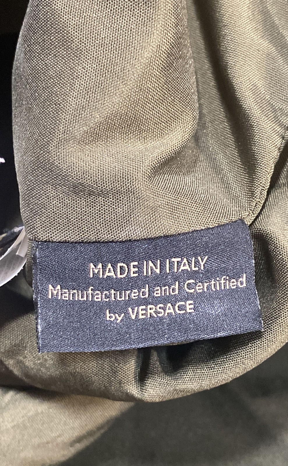 Vintage Versace Women’s Olive Green Linen Silk Safari Utility Jacket Dress Sz 38