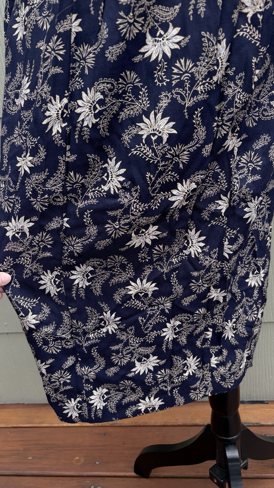 vtg Karon Crosby 80s Western Prairie Floral Lace Bib Button Down Peasant Dress