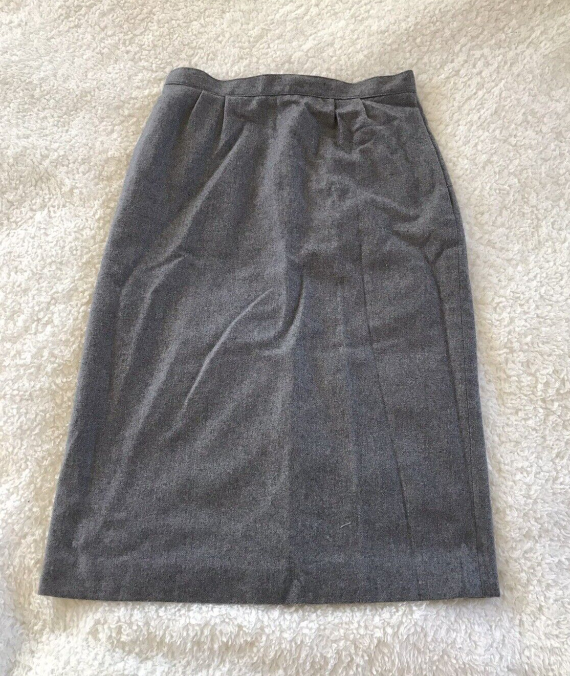 VTG Midi Pencil Skirt Gray Wool Blend Officecore A Line Academia Peabody House
