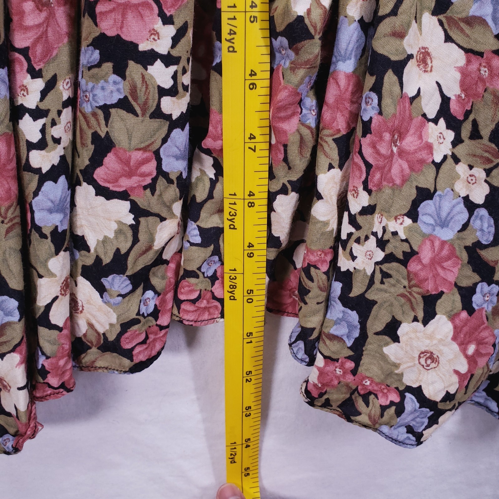Vintage ED Michaels Melanie Drucker Floral Tea Midi A-line Cottagecore Dress