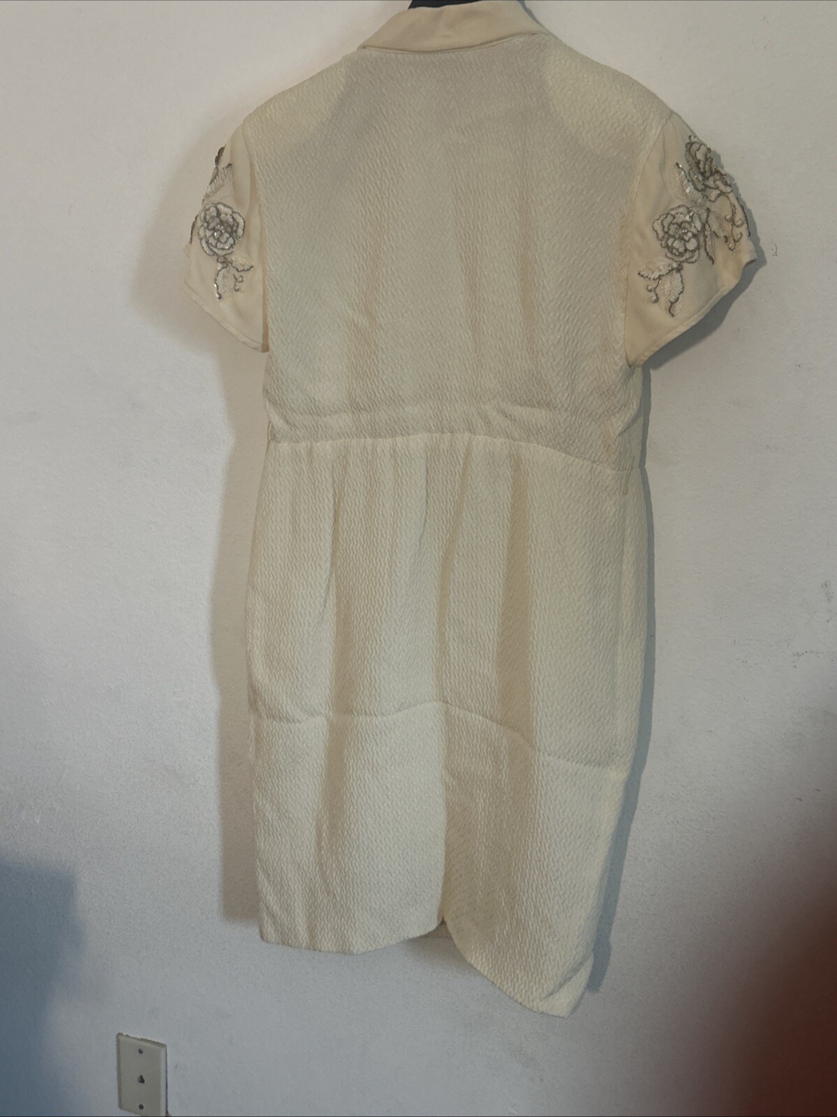 Vintage Valentino Night Amen Wardy Dress Cream Sequins Beaded Dress