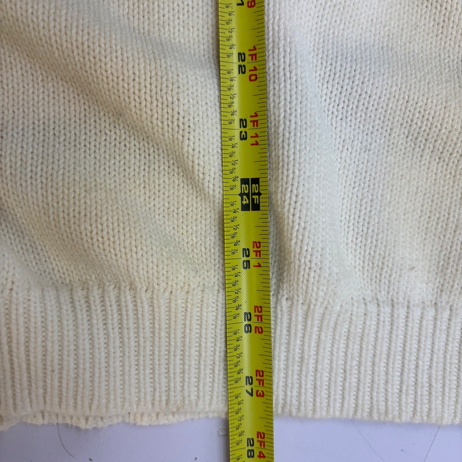 Vintage Field Gear Nautical Signal Flag Turtleneck Sweater White Cotton Womens M