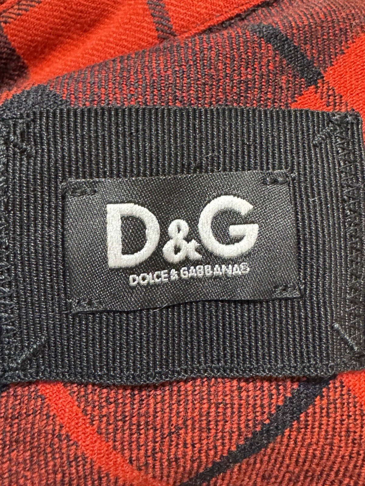 D&G Dolce Gabbana Red Black Plaid Wool Shirt Dress IT 42 US 6