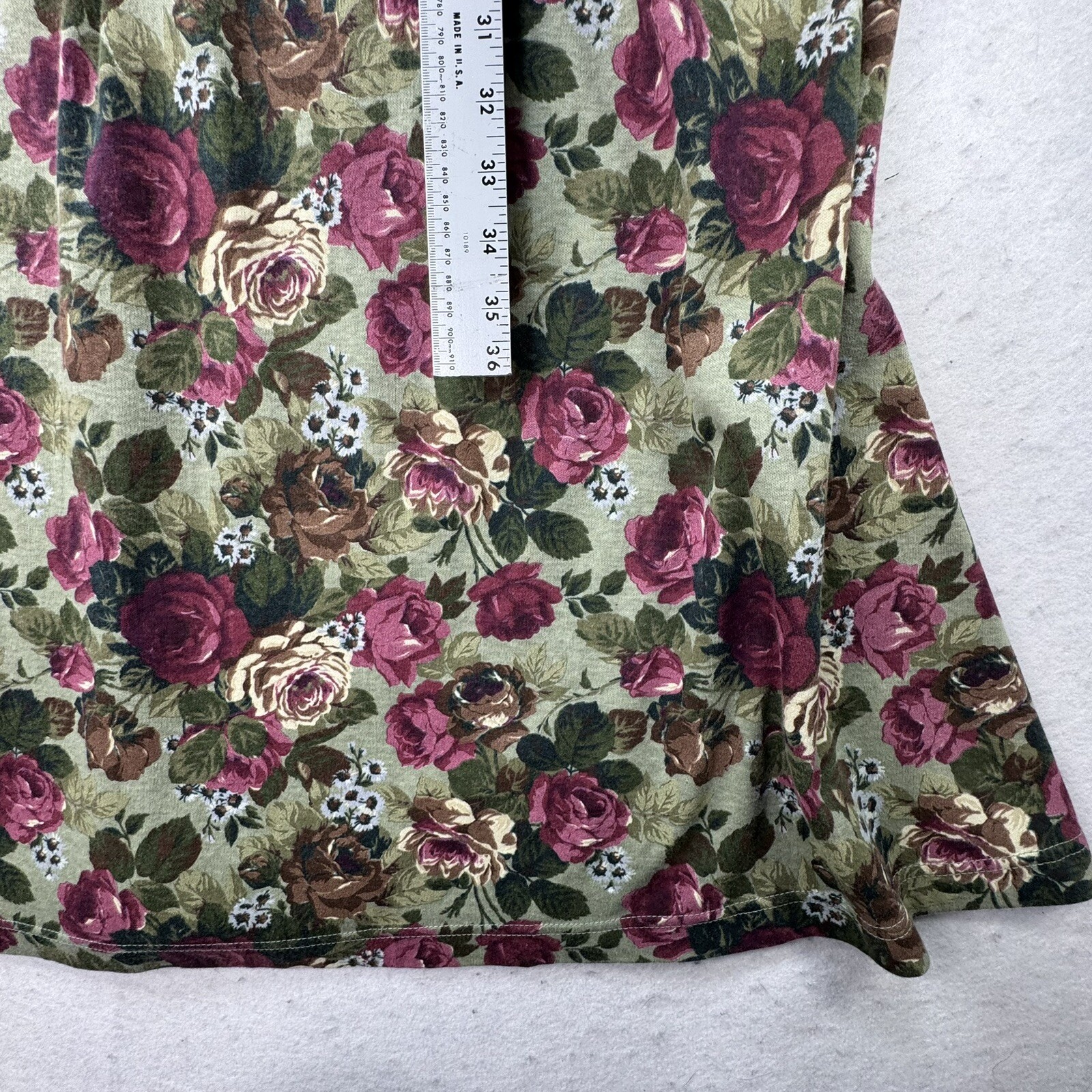 Vintage 80s LANZ Originals Floral Cottagecore Prairie MIDI Dress Size Medium