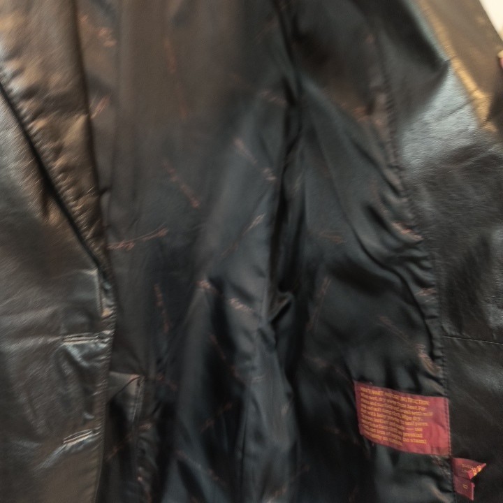 Vintage Etienne Aigner 100% Genuine Leather Size 8 Jacket Coat Black Hong Kong