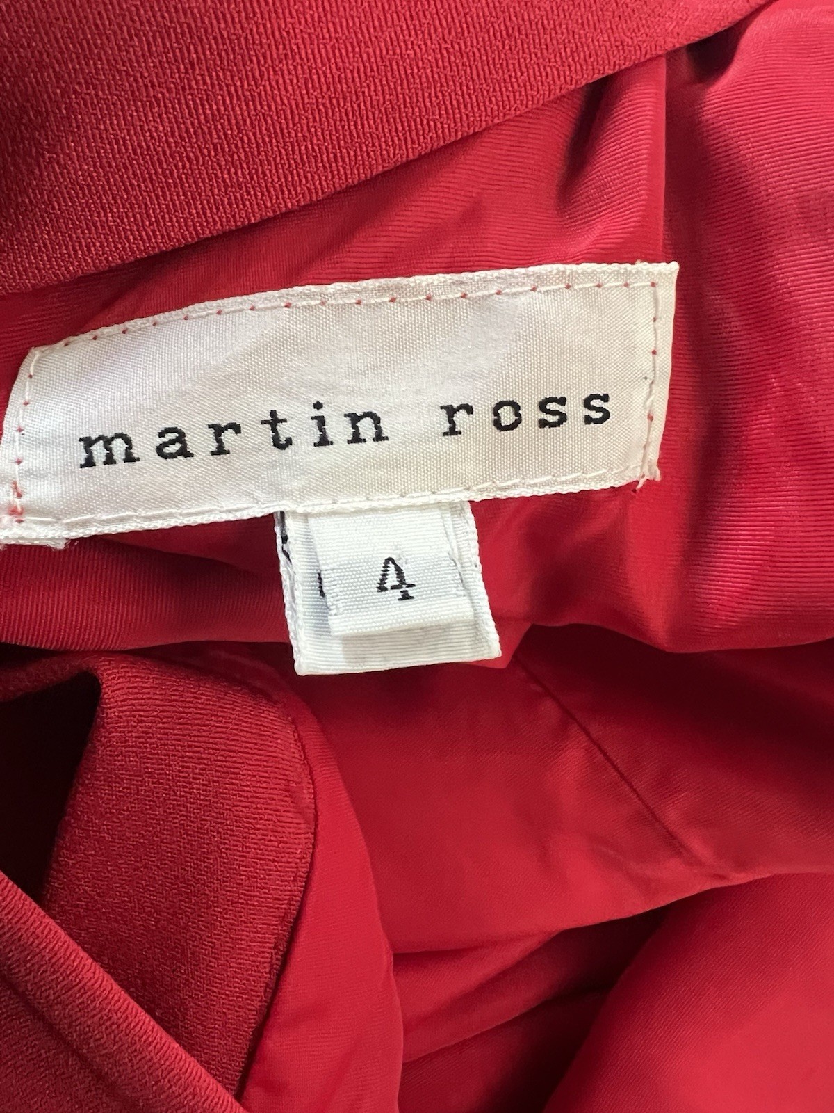 VTG Martin Ross 80s/90s Sz 4 XS/S Red Coquette Shift Dress Ruffle Bows Open Back