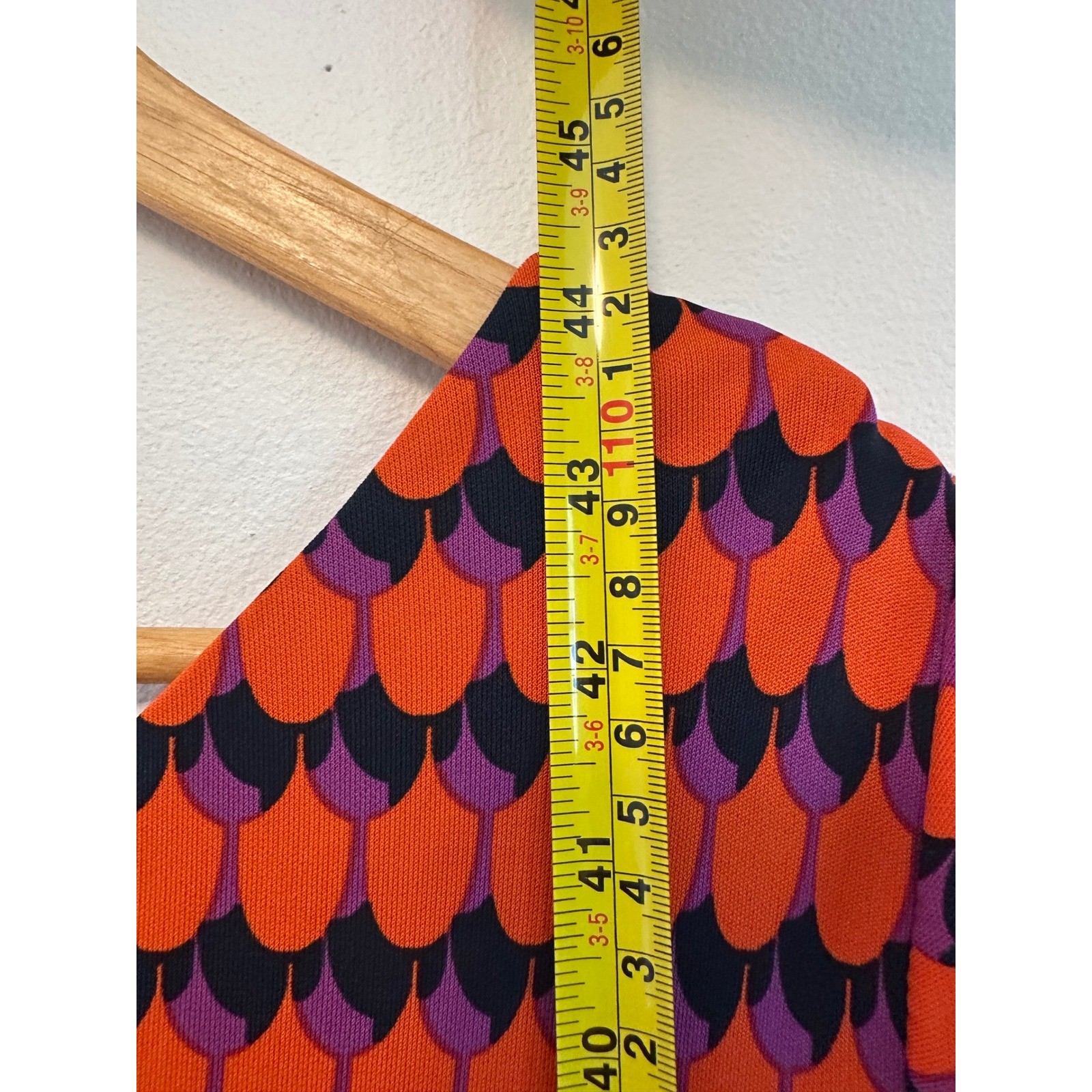 Nanette Lepore Vintage Twisted Front Jersey Dress in Orange, Purple, and Black