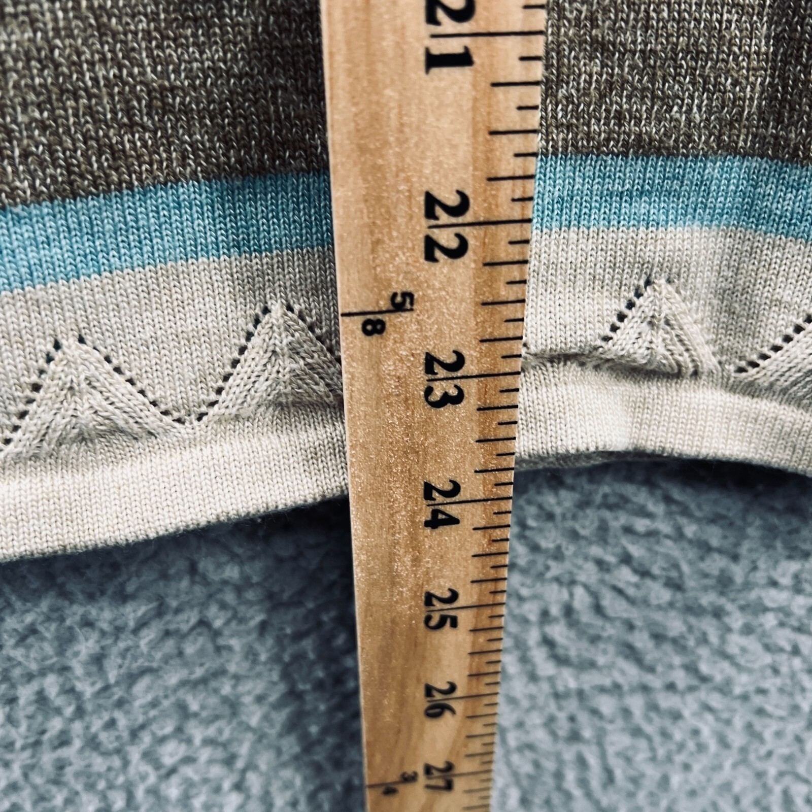 Vintage Women Knit Pullover Sweater L Geometric Stripe Coastal Minimalist Casual