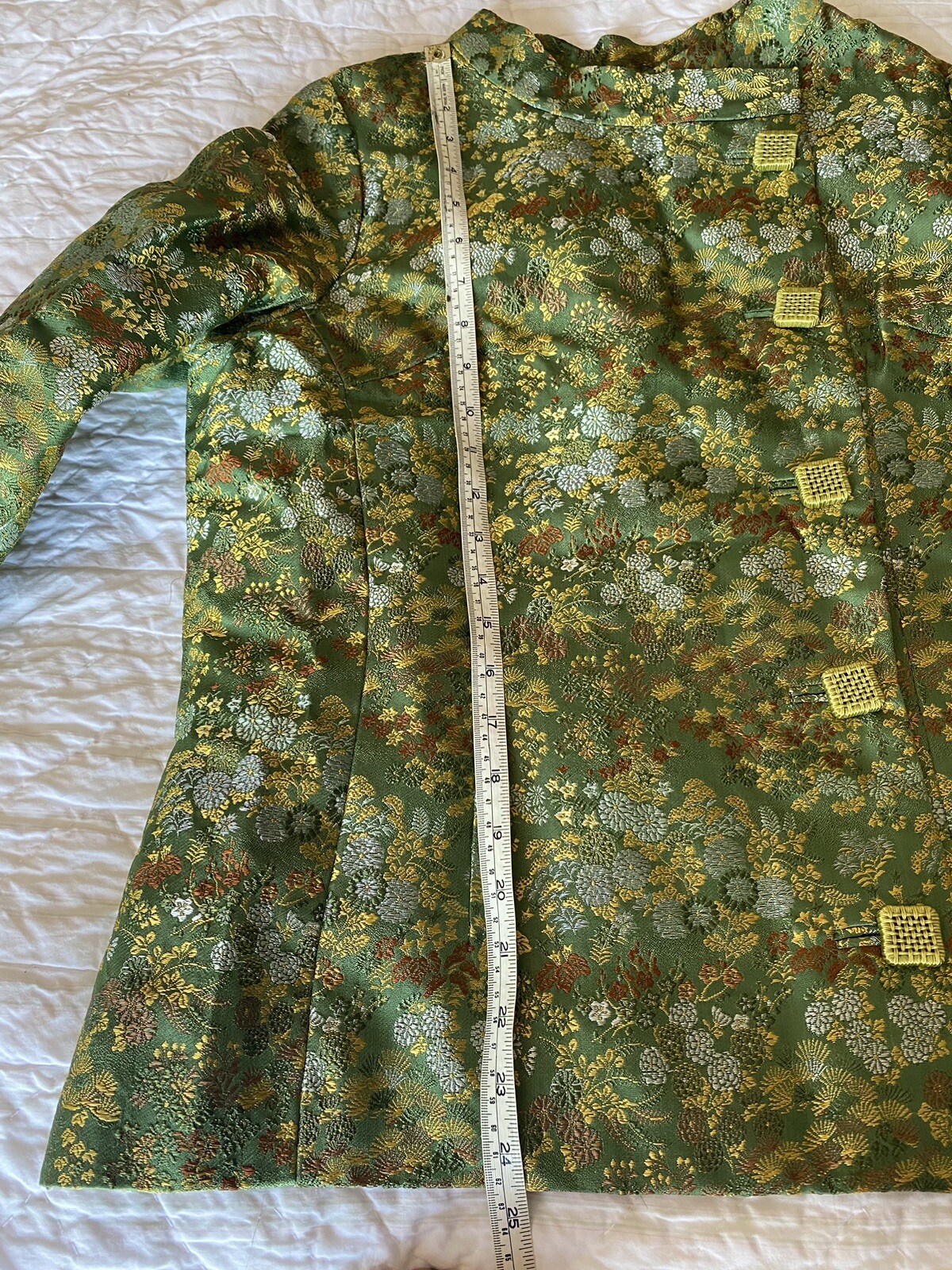 Vintage 1960’s Hand Tailored 2 Pc. Asian Brocade Neru Collar Suit