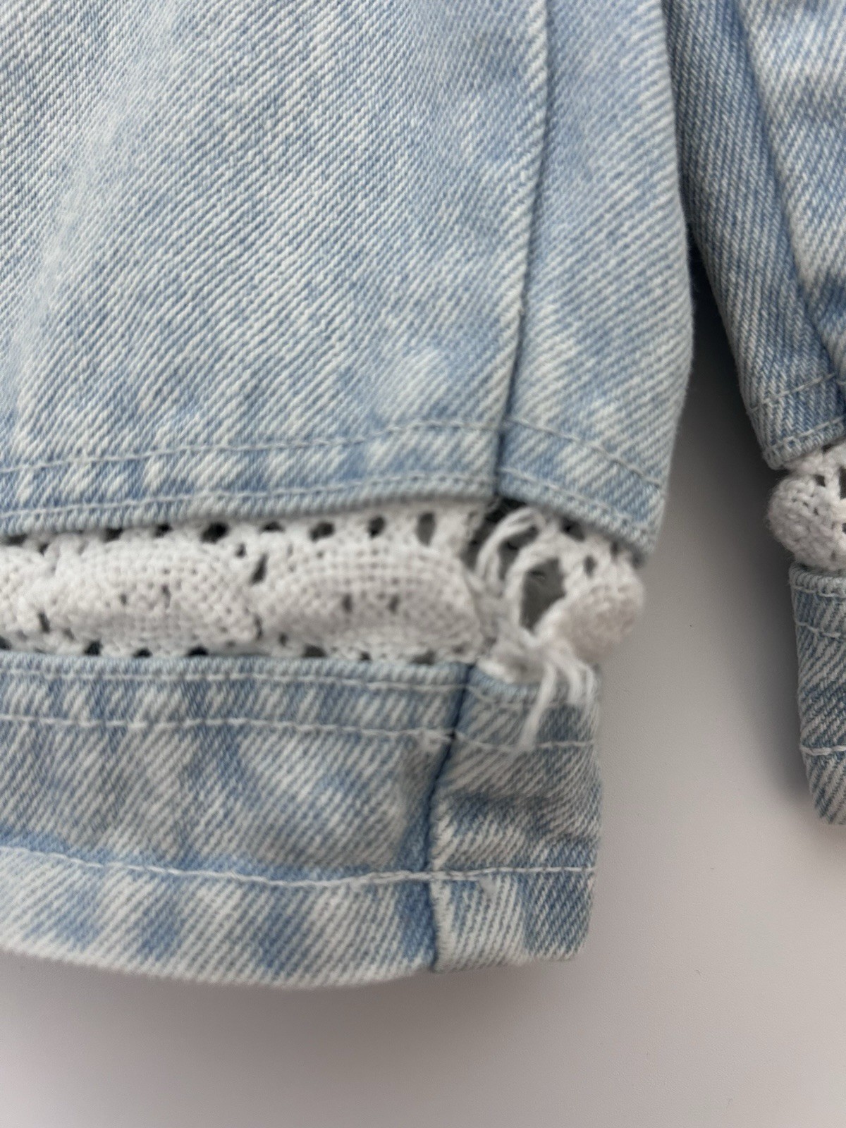 Vintage The Beverly Hills Denim Company Shorts Crochet Inset 90’s Cottagecore 7