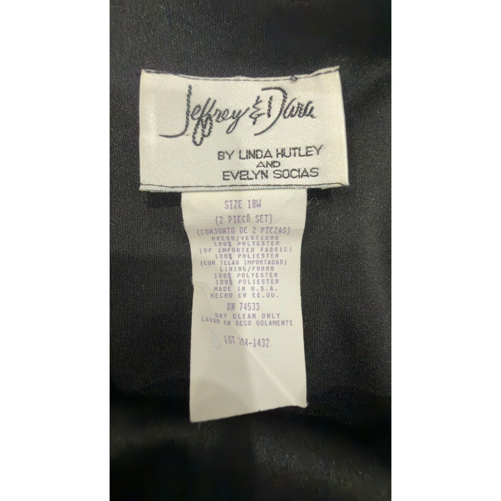 Jeffrey & Darla Vintage 90s Black Diamond Burnout Shift Dress 18W