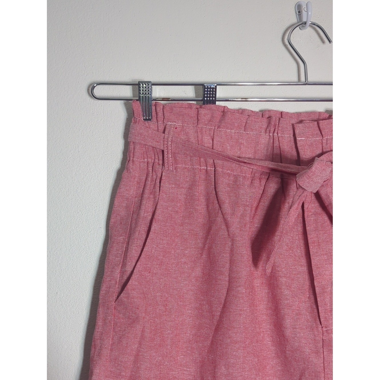 Womens Paperbag High Waisted Shorts Linen Quiet Luxury Preppy NWOT Plus Size XXL