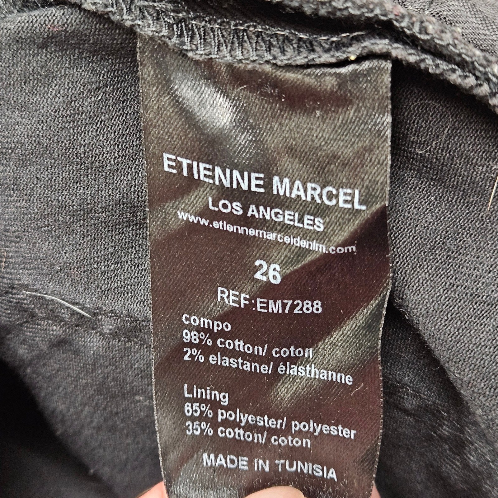 Etienne Marcel Jeans 26 Black Studded Distressed Skinny Moto Rock Glam Y2K