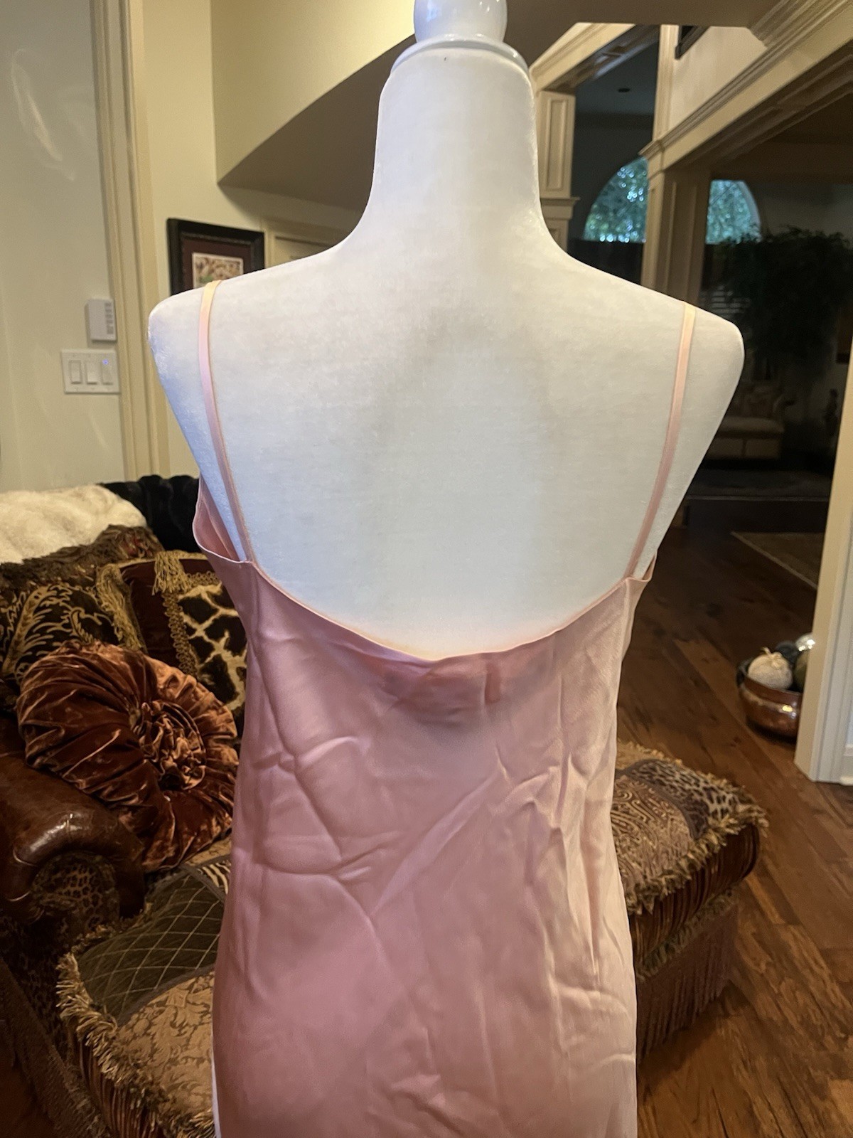 Vintage 90’s Martha Phillips 100% silk Long Pink Slip Dress Elegant Evening Gown