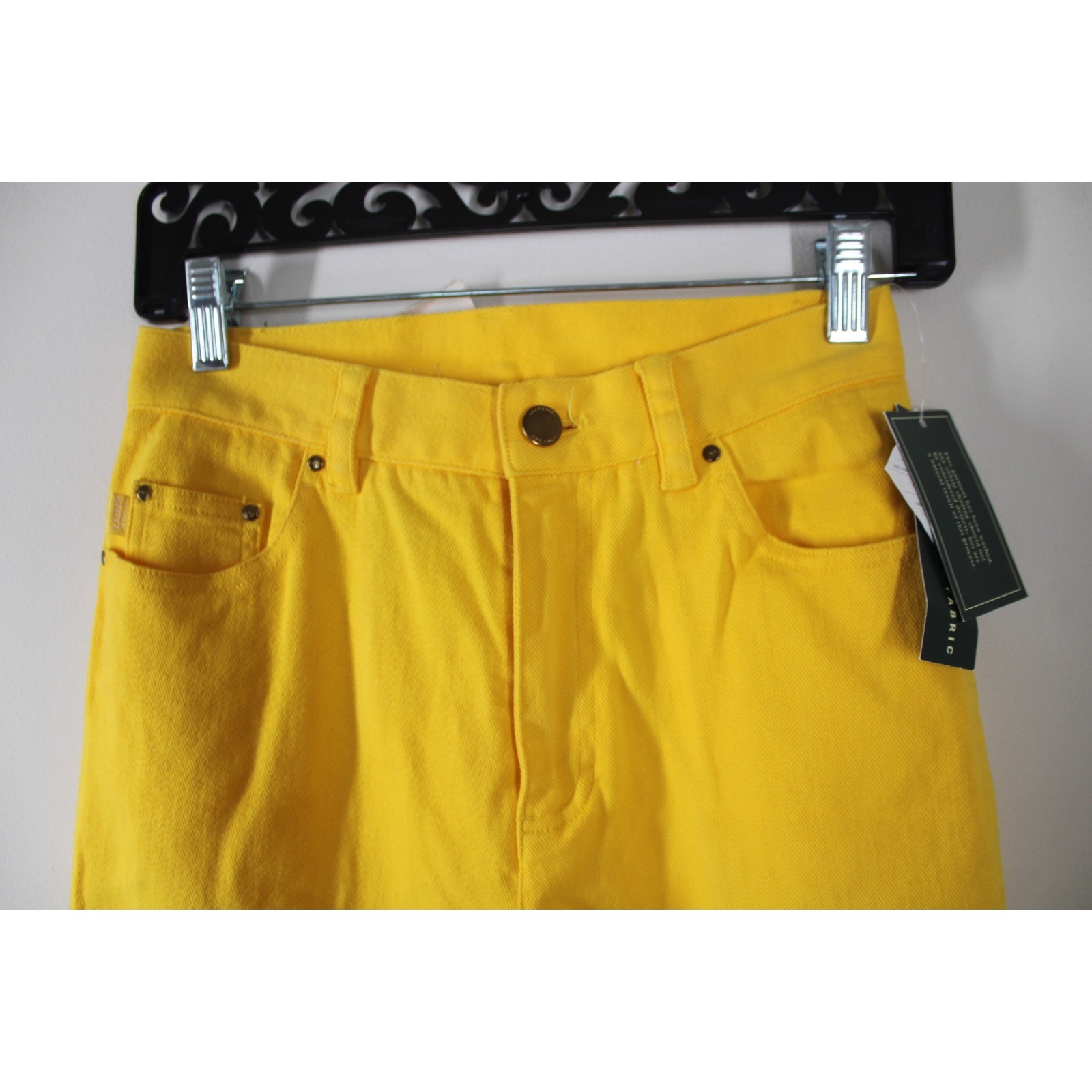 Vtg NWT Lauren Ralph Lauren 2P Yellow Jeans Classic Fit High Rise Stretch Denim