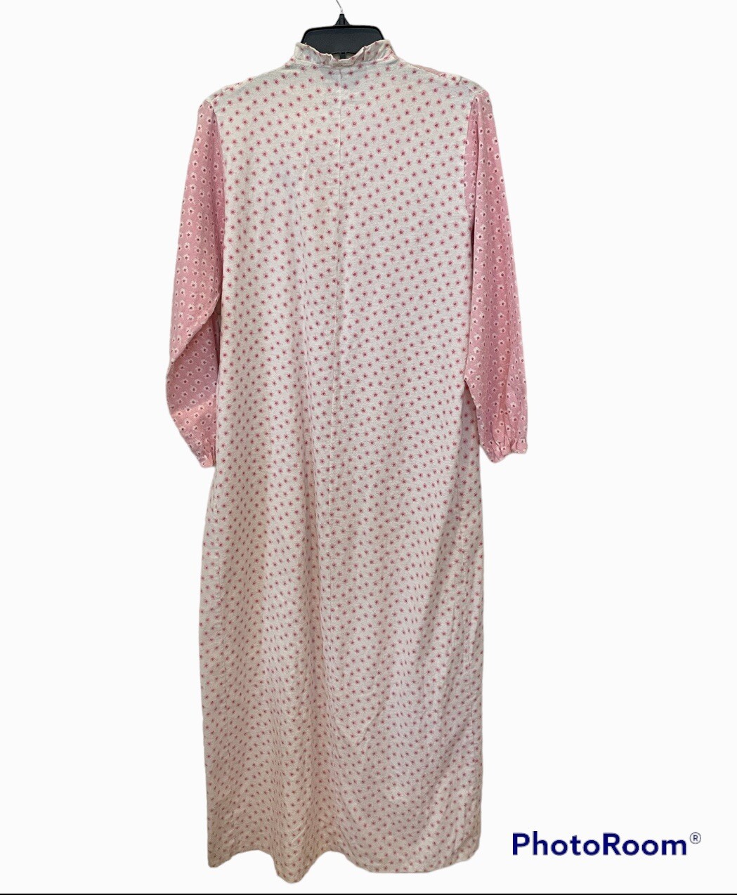 Vtg Dream Wear Nightgown Small Womens Flannel Pink Granny Modest Floral USA Read